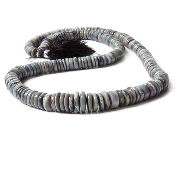 6-11mm Blue Gray Australian Opal Heshi Beads 20 inch 225 pieces A (ONLINE ORDER ONLY)