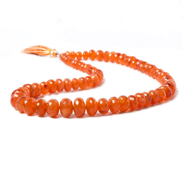 6-11mm Carnelian Faceted Rondelle Beads 15.5 inch 71 pieces (ONLINE ORDER ONLY)