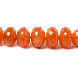6-11mm Carnelian Faceted Rondelle Beads 15.5 inch 71 pieces (ONLINE ORDER ONLY)