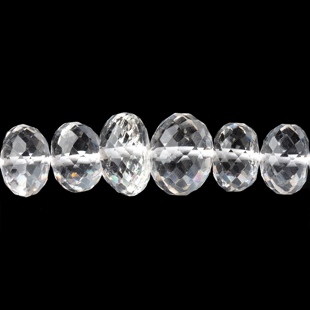 6-11mm Crystal Quartz Faceted Rondelle Beads 17 inch 84 pieces (ONLINE ORDER ONLY)