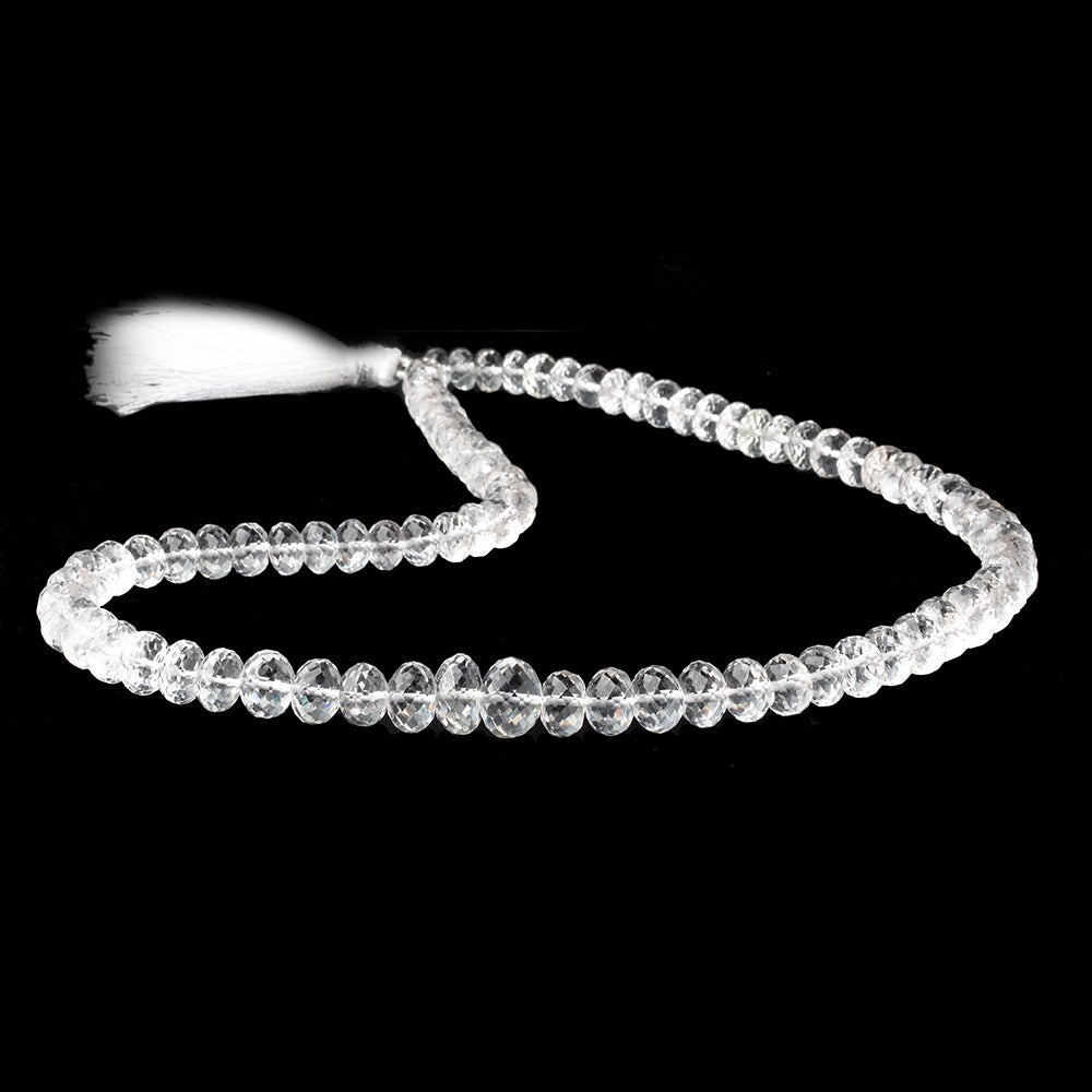 6-11mm Crystal Quartz Faceted Rondelle Beads 17 inch 84 pieces (ONLINE ORDER ONLY)