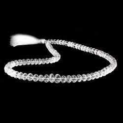 6-11mm Crystal Quartz Faceted Rondelle Beads 17 inch 84 pieces (ONLINE ORDER ONLY)