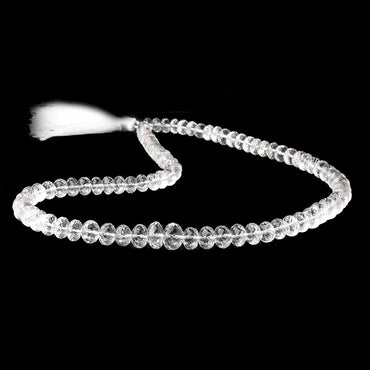 6-11mm Crystal Quartz Faceted Rondelle Beads 17 inch 84 pieces (ONLINE ORDER ONLY)