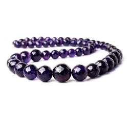 6 - 11mm Dark Amethyst Faceted Round Beads 15.5 inch 56 pieces (ONLINE ORDER ONLY)