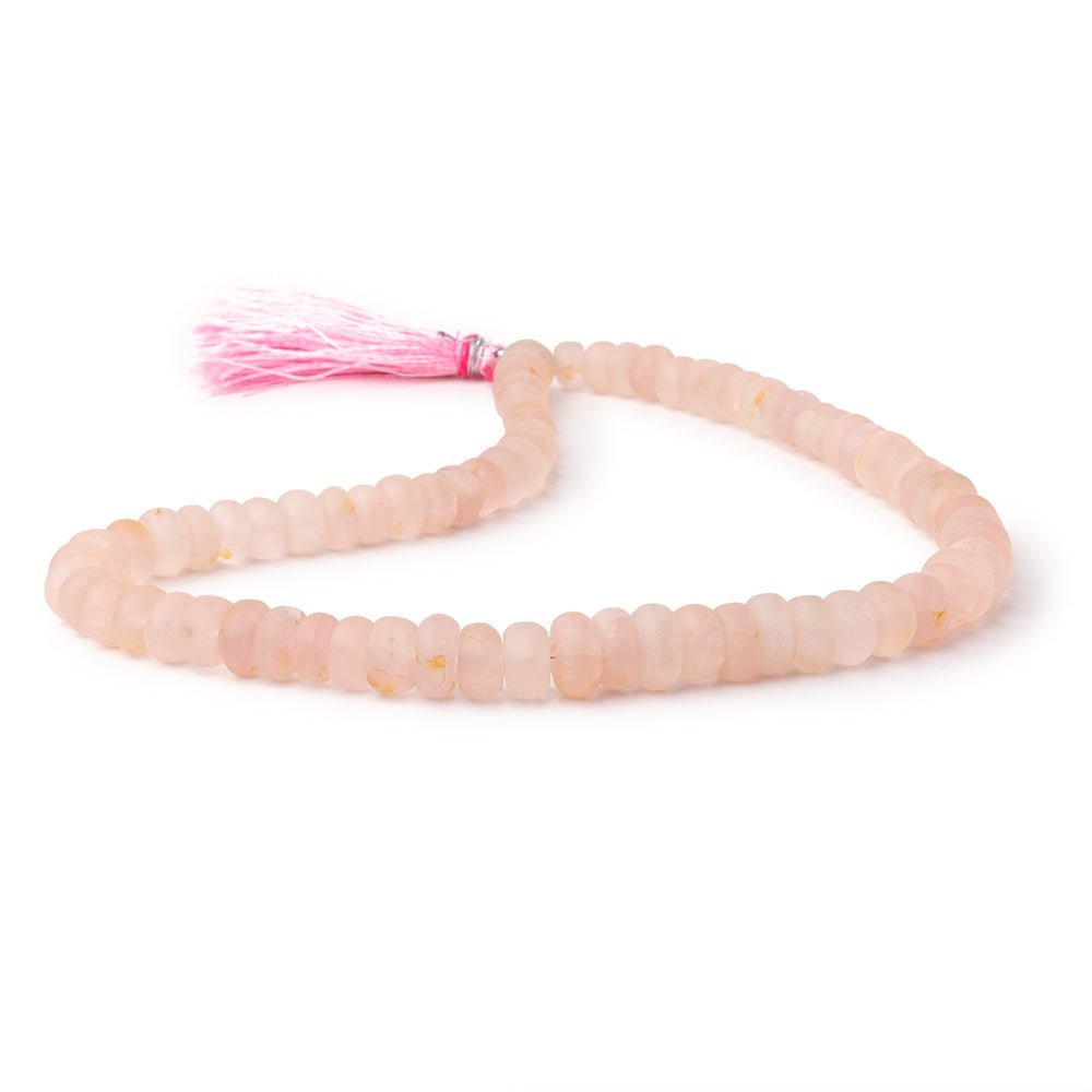 6-11mm Matte Morganite Plain Rondelle Beads 16 inch 78 pieces (ONLINE ORDER ONLY)