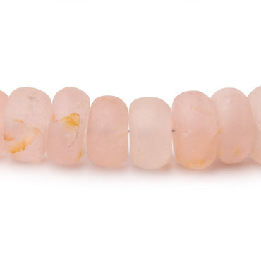 6-11mm Matte Morganite Plain Rondelle Beads 16 inch 78 pieces (ONLINE ORDER ONLY)