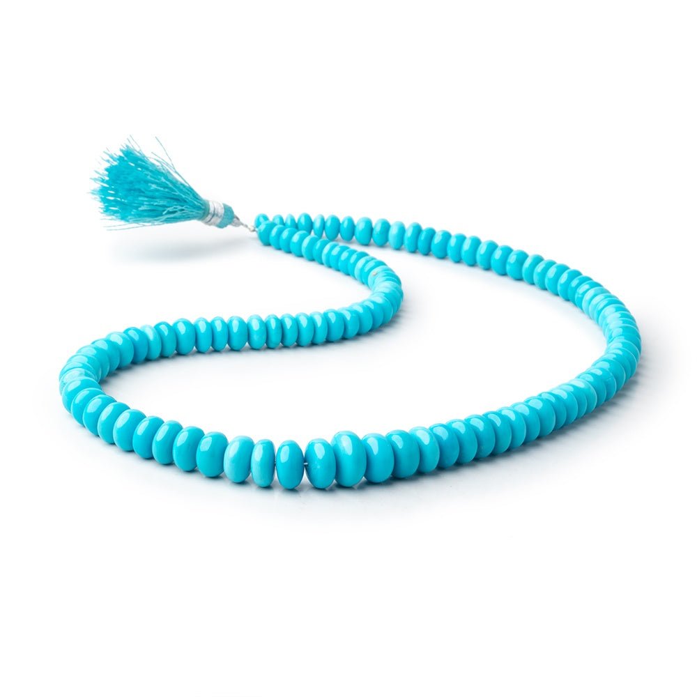 6.5-10.5mm Sleeping Beauty Turquoise Plain Rondelle Beads 16 inch 98 pieces AAA (ONLINE ORDER ONLY)