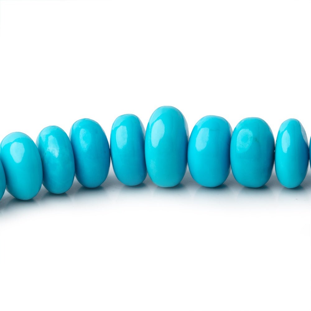 6.5-10.5mm Sleeping Beauty Turquoise Plain Rondelle Beads 16 inch 98 pieces AAA (ONLINE ORDER ONLY)