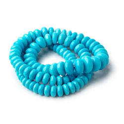 6.5-10.5mm Sleeping Beauty Turquoise Plain Rondelle Beads 16 inch 98 pieces AAA (ONLINE ORDER ONLY)