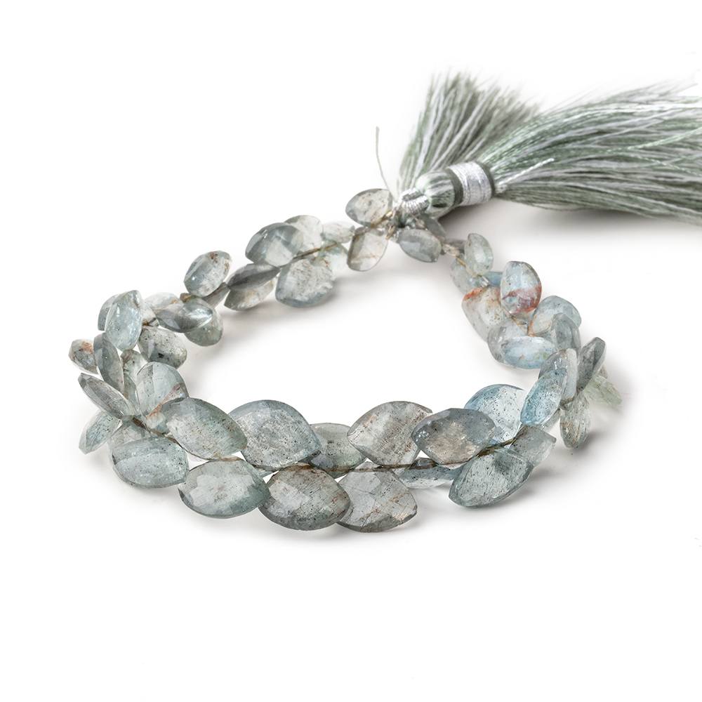 6-12mm Moss Aquamarine Faceted Fan Beads 8 inch 57 pieces (ONLINE ORDER ONLY)