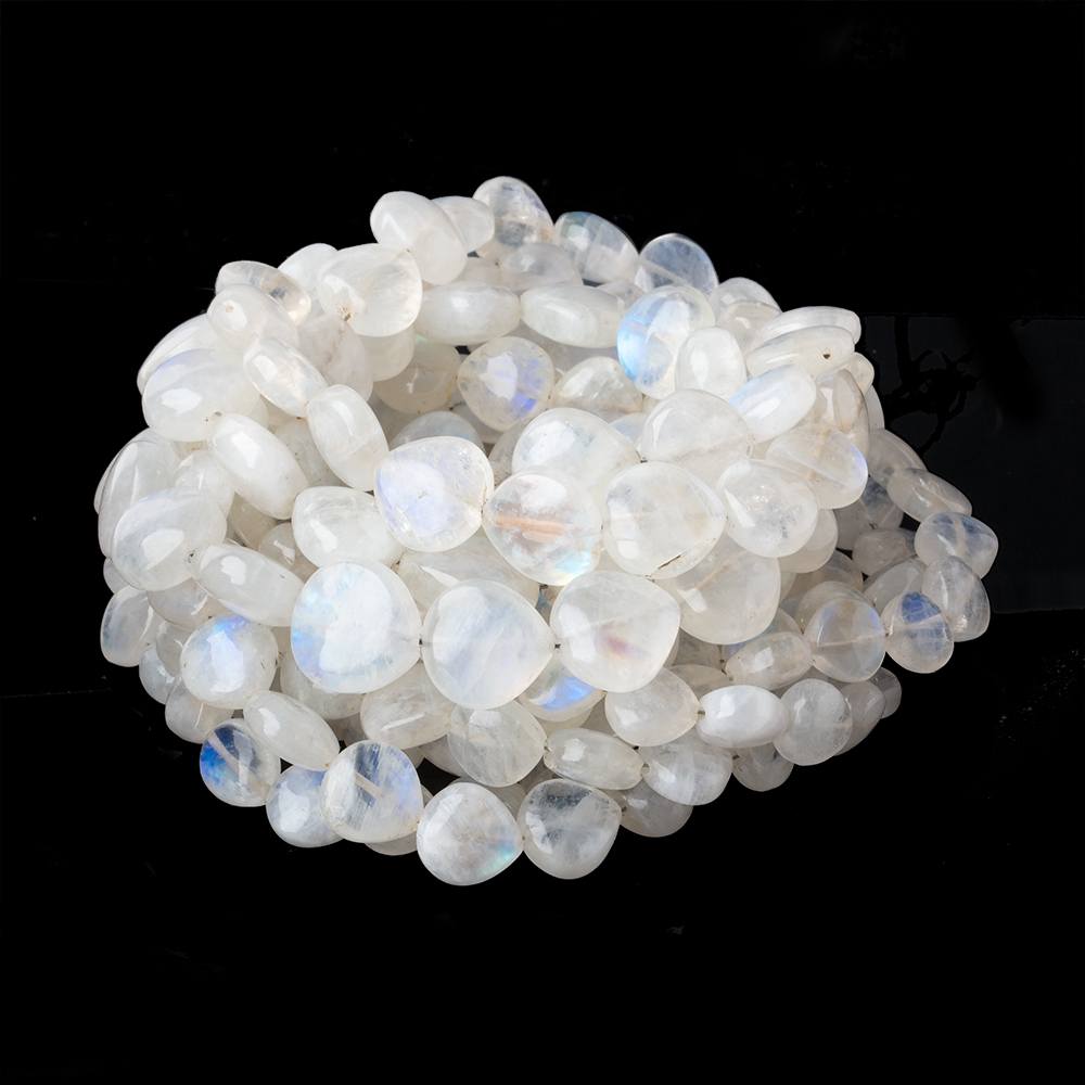 6-12mm Rainbow Moonstone Plain Heart Beads 18 inch 50 pieces AA (ONLINE ORDER ONLY)