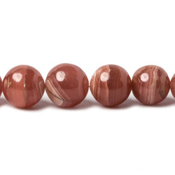 6-12mm Rhodochrosite Plain Round Beads 16 inch 50 pieces AAA (ONLINE ORDER ONLY)