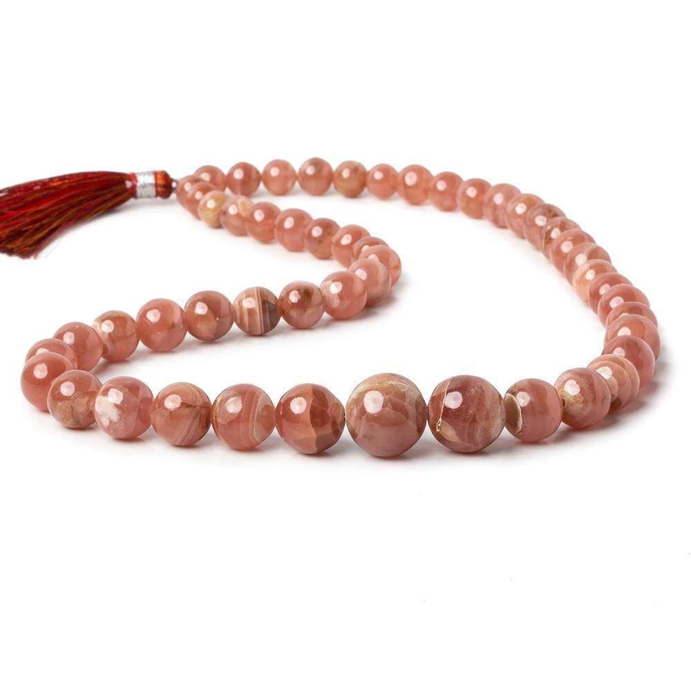 6-12mm Rhodochrosite Plain Round Beads 16 inch 50 pieces AAA (ONLINE ORDER ONLY)
