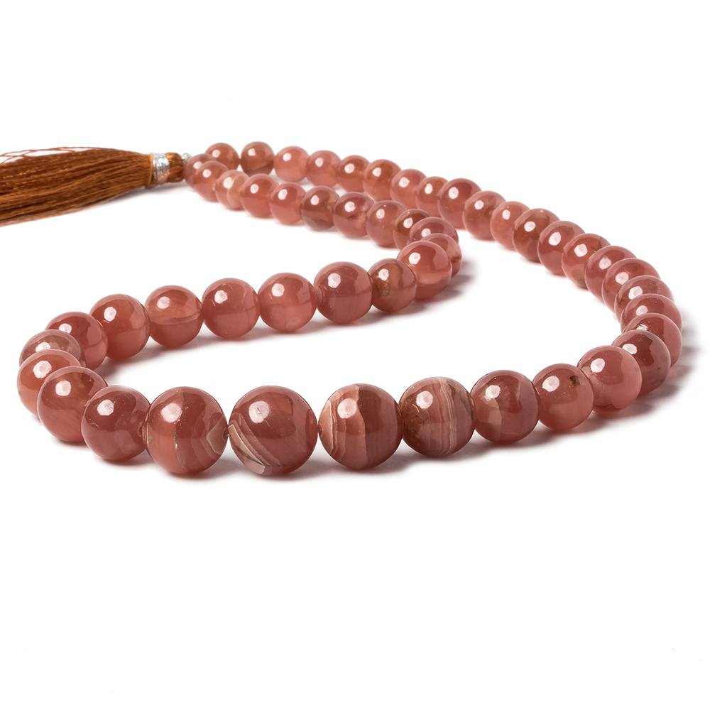 6-12mm Rhodochrosite Plain Round Beads 16 inch 50 pieces AAA (ONLINE ORDER ONLY)