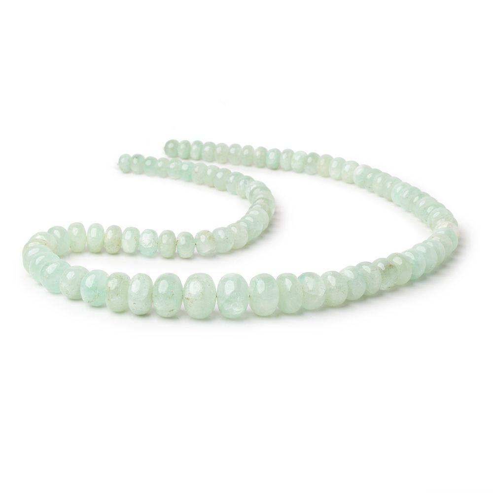 6-13mm Green Beryl Plain Rondelle Beads 18 inch 81 pieces AA (ONLINE ORDER ONLY)