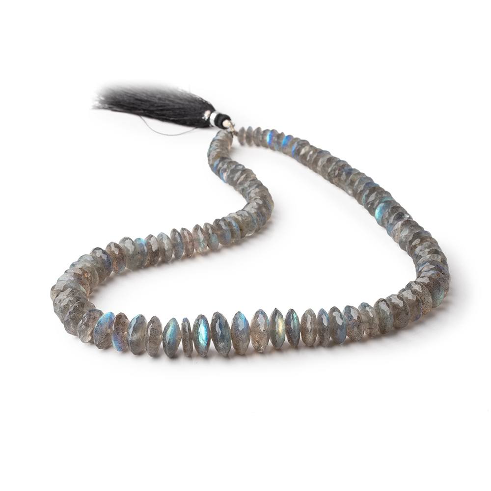 6-13mm Labradorite German Faceted Rondelle Beads 16 inch 103 pieces (ONLINE ORDER ONLY)