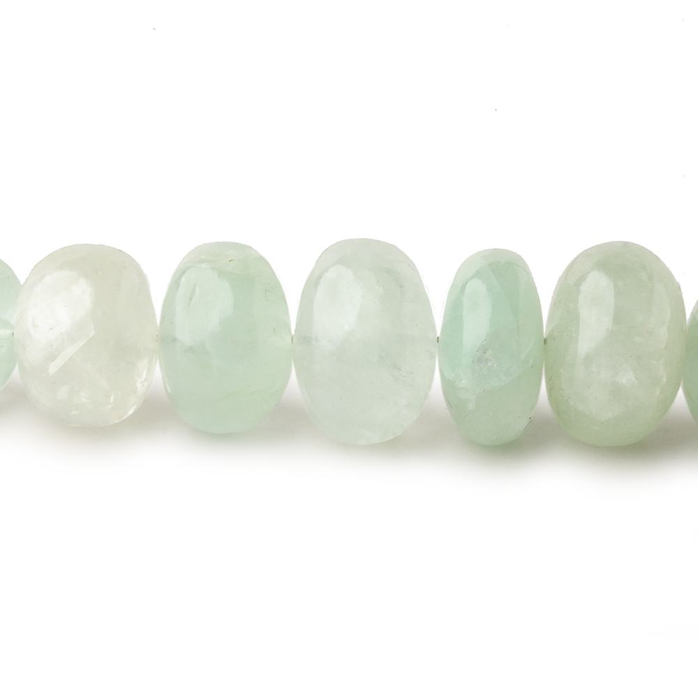 6-14.5mm Green Beryl plain rondelle beads 18 inch 78 pieces (ONLINE ORDER ONLY)