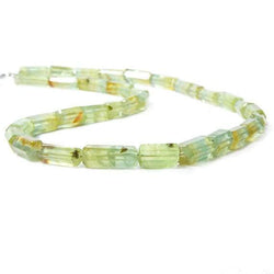 6-14mm Multi-tonal Prehnite Straight Drill Tube 17 inch 34 pieces (ONLINE ORDER ONLY)