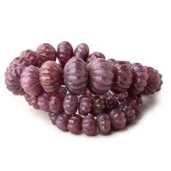 6-17mm Ruby hand carved Melon rondelles 16 inch 63 beads AA (ONLINE ORDER ONLY)