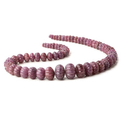 6-17mm Ruby hand carved Melon rondelles 16 inch 63 beads AA (ONLINE ORDER ONLY)