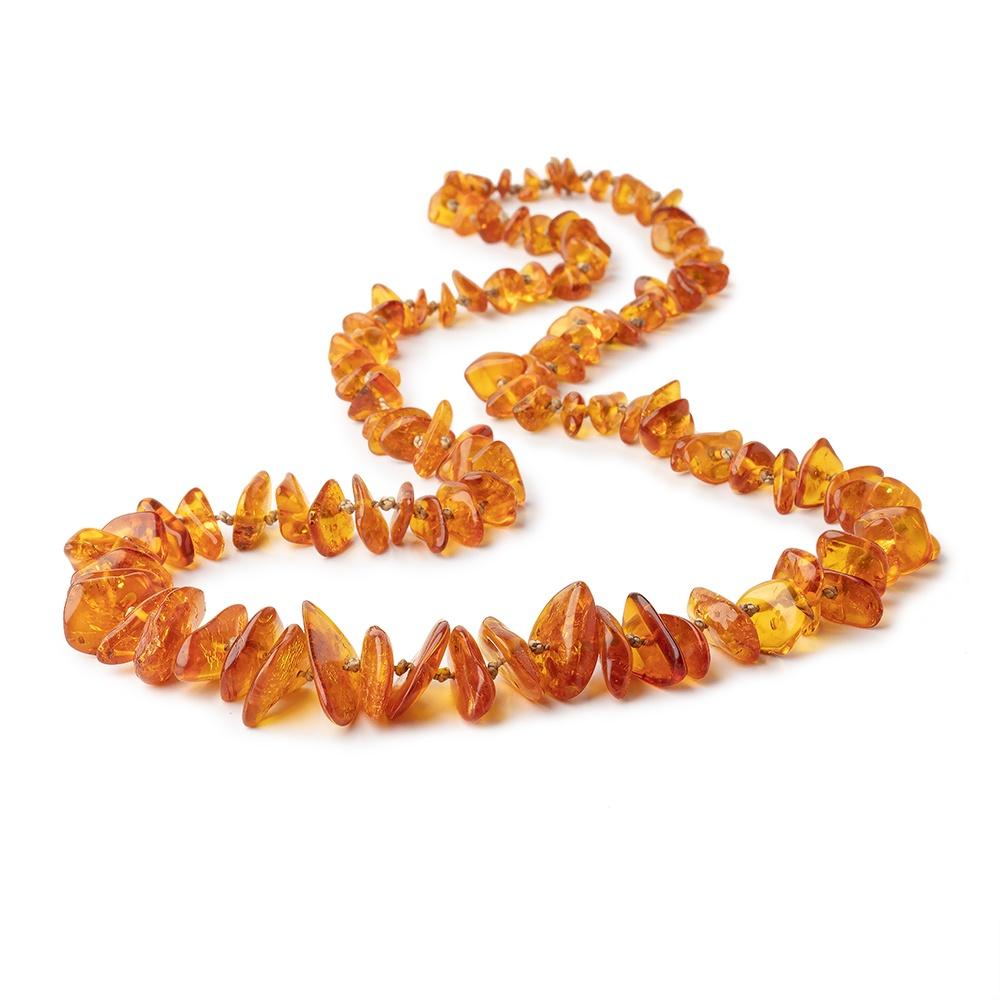 6-24mm Golden Amber Plain Nuggets 28 inch 112 beads (ONLINE ORDER ONLY)