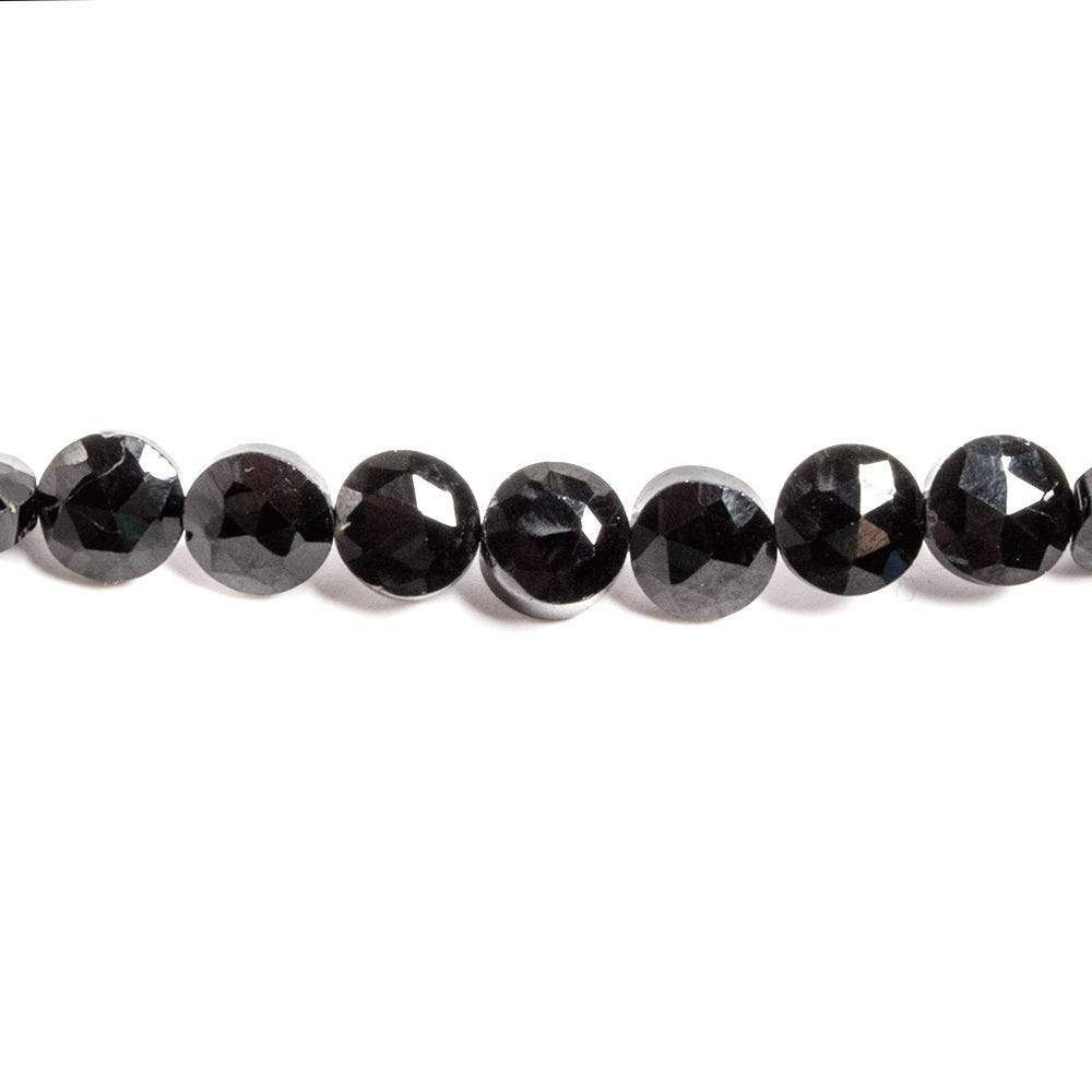 6-6.5mm Black Spinel Beads Faceted Coin 13 inch 51 pieces (ONLINE ORDER ONLY)