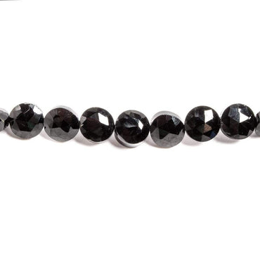 6-6.5mm Black Spinel Beads Faceted Coin 13 inch 51 pieces (ONLINE ORDER ONLY)