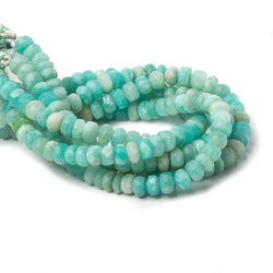 6-6.5mm Matte Amazonite plain rondelle beads 7.5 inch 46 pieces (ONLINE ORDER ONLY)