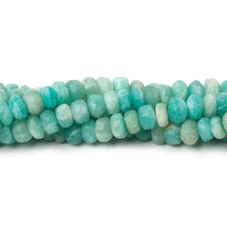 6-6.5mm Matte Amazonite plain rondelle beads 7.5 inch 46 pieces (ONLINE ORDER ONLY)