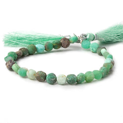 6-6.5mm Matte Chrysoprase & Matrix plain coins 7.5 inch 32 beads A (ONLINE ORDER ONLY)
