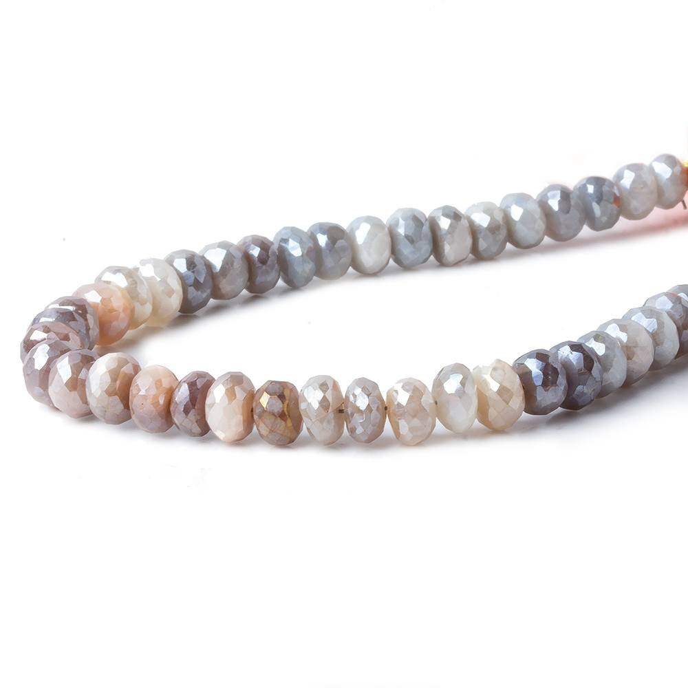6-6.5mm Mystic Multi Color Moonstone faceted rondelles 8 inch 45 beads A (ONLINE ORDER ONLY)