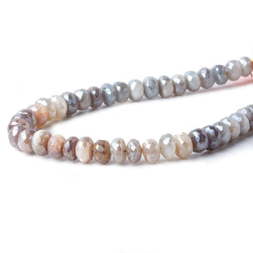6-6.5mm Mystic Multi Color Moonstone faceted rondelles 8 inch 45 beads A (ONLINE ORDER ONLY)