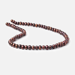 6-6.5mm Orangy Brown Off Round 2.5mm Large Hole Pearls 15 inch 78 pieces (ONLINE ORDER ONLY)