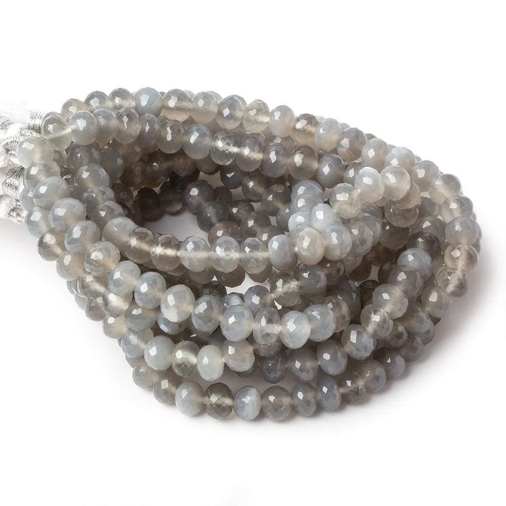 6-6.5mm Platinum Grey Moonstone Micro-faceted rondelles 15 inch 73 beads AAA (ONLINE ORDER ONLY)