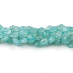 6-6.5mm Seafoam Blue Chalcedony Faceted Coin Beads 13 inch 50 pieces (ONLINE ORDER ONLY)