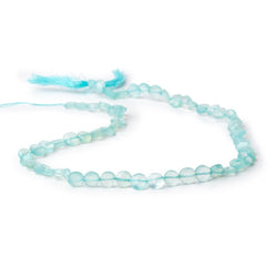 6-6.5mm Seafoam Blue Chalcedony Faceted Coin Beads 13 inch 50 pieces (ONLINE ORDER ONLY)