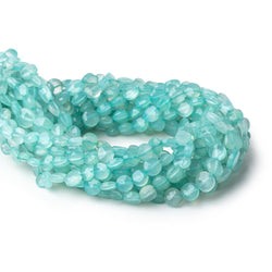 6-6.5mm Seafoam Blue Chalcedony Faceted Coin Beads 13 inch 50 pieces (ONLINE ORDER ONLY)