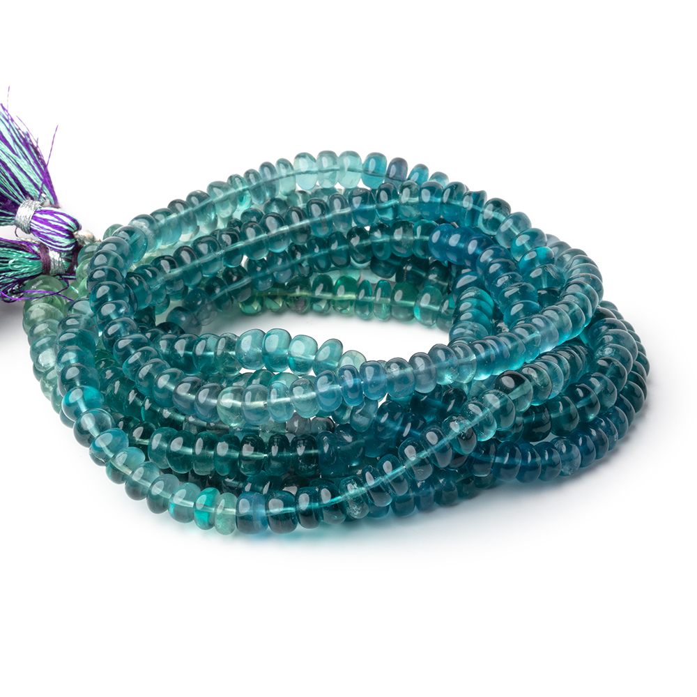 6-6.5mm Shaded Fluorite Plain Rondelle Beads 16 inch 108 pieces AA (ONLINE ORDER ONLY)