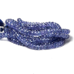 4.8-5mm Tanzanite faceted rondelle beads 15 inch 148 pieces AAA Grade (ONLINE ORDER ONLY)