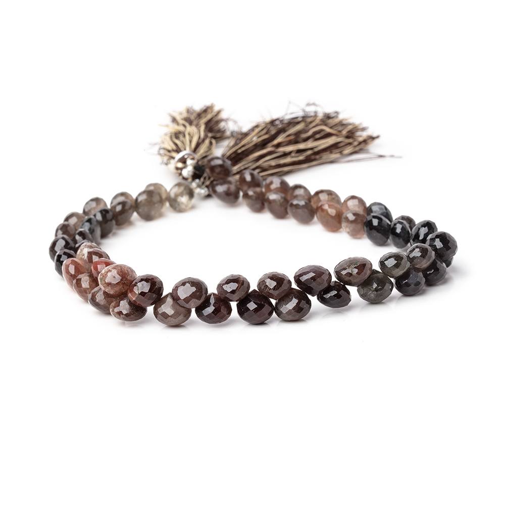 6-7.5mm Platinum & Plum Scapolite Faceted Candy Kiss Beads 9 inch 58 pieces (ONLINE ORDER ONLY)