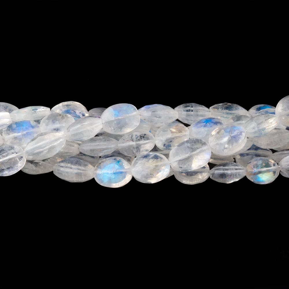 6-7.5mm Rainbow Moonstone Faceted Oval Beads 16 inch 57 pieces AAA (ONLINE ORDER ONLY)