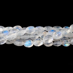 6-7.5mm Rainbow Moonstone Faceted Oval Beads 16 inch 57 pieces AAA (ONLINE ORDER ONLY)