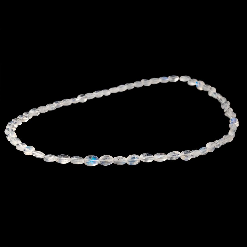 6-7.5mm Rainbow Moonstone Faceted Oval Beads 16 inch 57 pieces AAA (ONLINE ORDER ONLY)