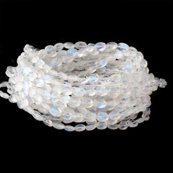 6-7.5mm Rainbow Moonstone Faceted Oval Beads 16 inch 57 pieces AAA (ONLINE ORDER ONLY)