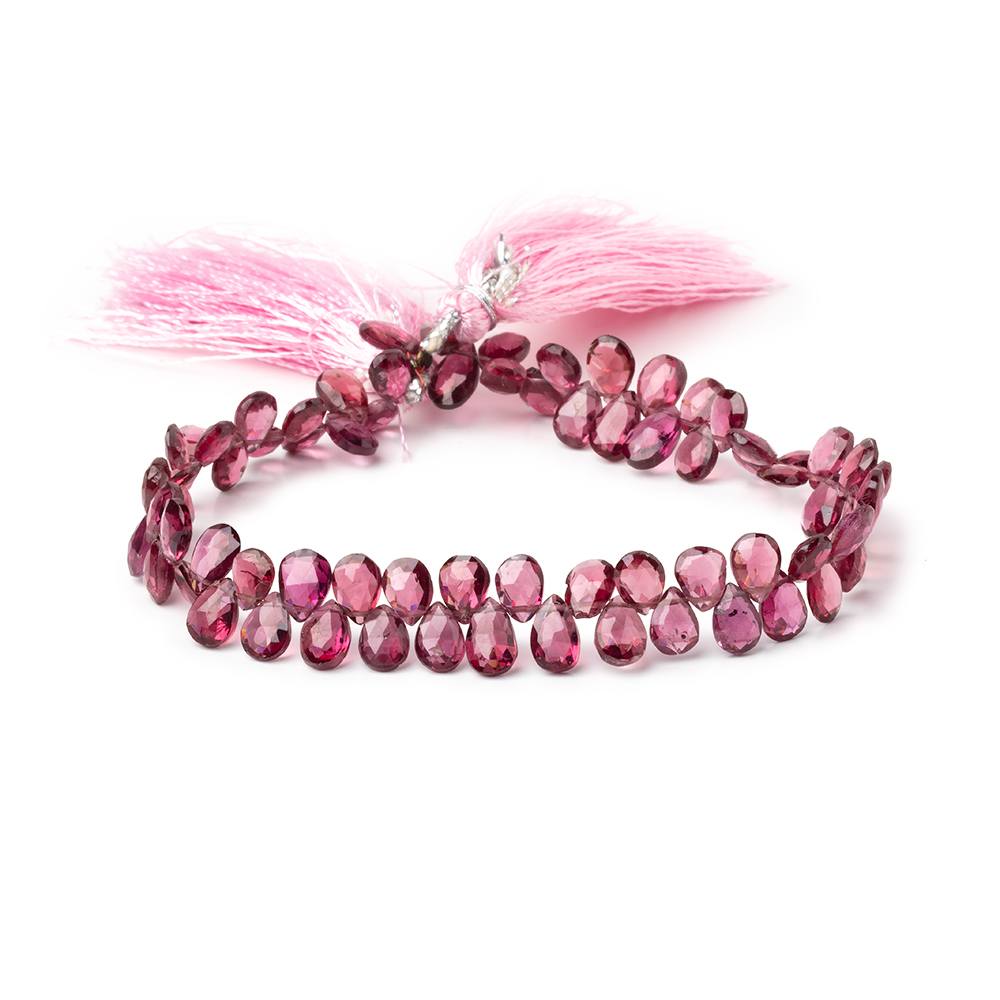 6-7.5mm Rhodolite Garnet Faceted Pear Beads 8 inch 70 pieces (ONLINE ORDER ONLY)