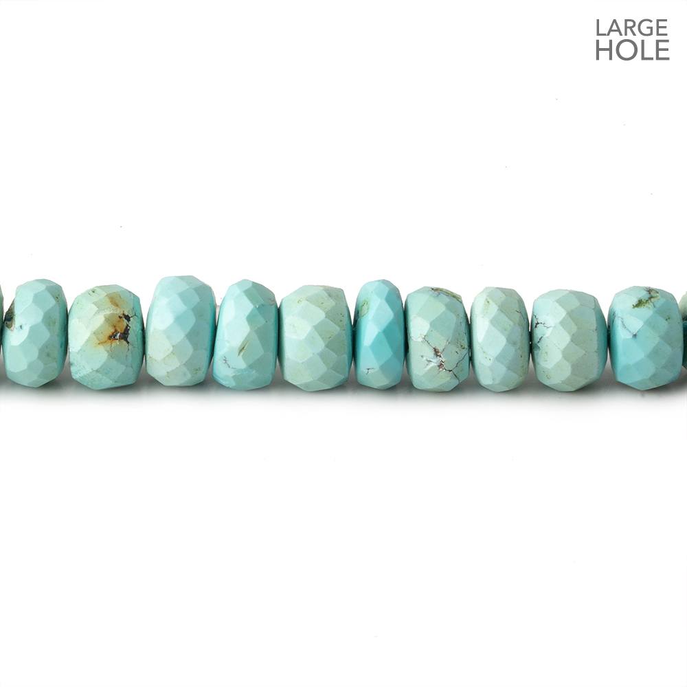 6-7.5mm Turquoise large hole faceted rondelle beads 16 inch 95 beads (ONLINE ORDER ONLY)