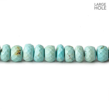 6-7.5mm Turquoise large hole faceted rondelle beads 16 inch 95 beads (ONLINE ORDER ONLY)