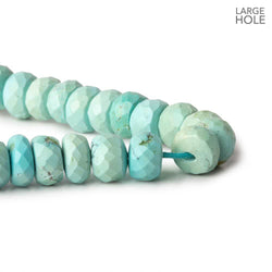 6-7.5mm Turquoise large hole faceted rondelle beads 16 inch 95 beads (ONLINE ORDER ONLY)