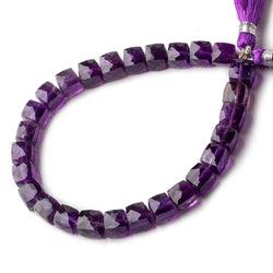 6-7mm Amethyst Faceted Cube Beads 8 inch 30 pieces (ONLINE ORDER ONLY)
