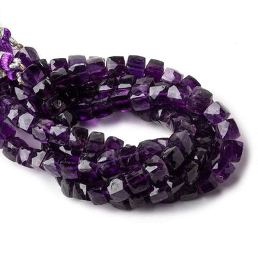 6-7mm Amethyst Faceted Cube Beads 8 inch 30 pieces (ONLINE ORDER ONLY)
